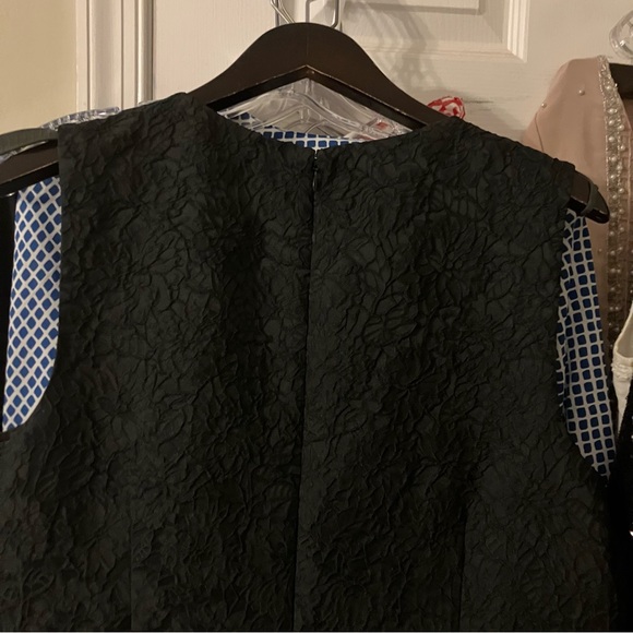 kate spade - $498 Black Sleeveless Lace Sheath Mini Dress w/ Bow Appliqués, 12 - Picture 8 of 15